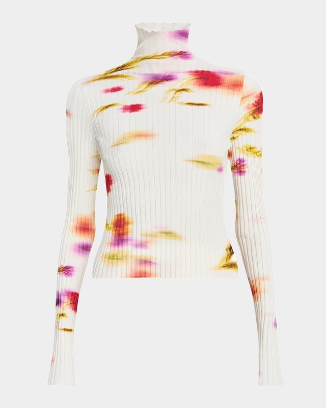 Blossom Flower Print Ribbed Sweat